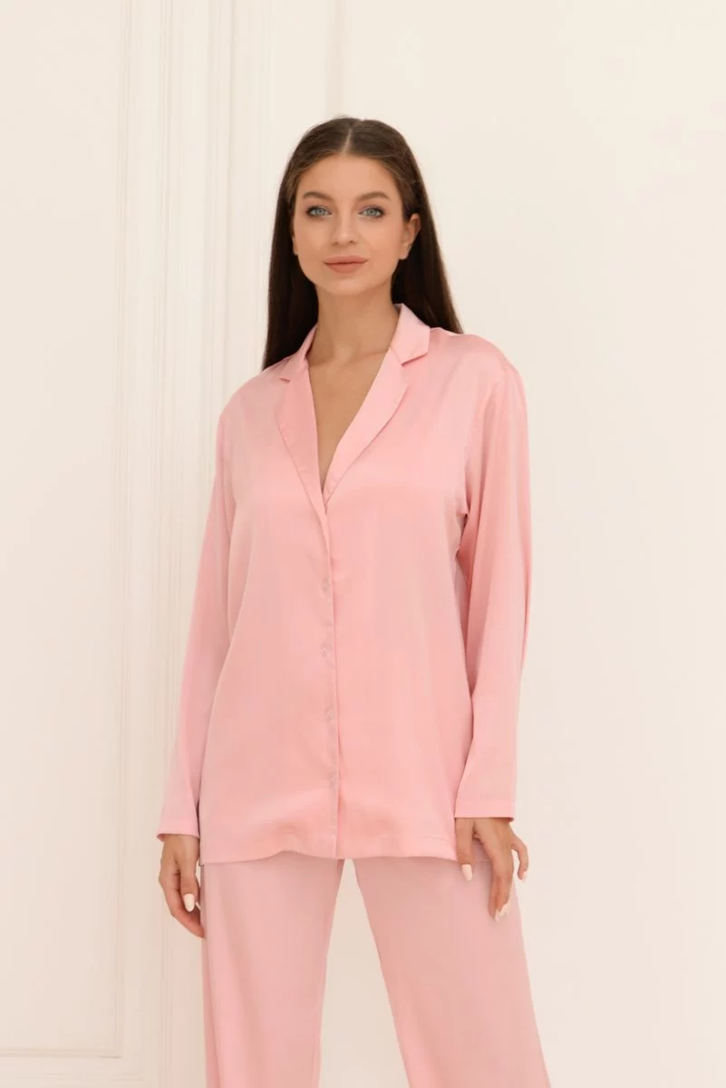 Изображение товара Рубашка из шёлка армани в розовом цвете