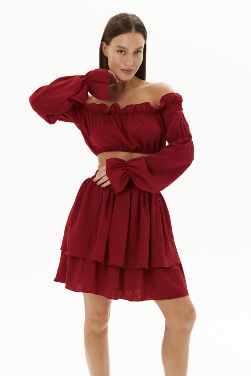Изображение товара Set with skirt «Romantic» в цвете бордо