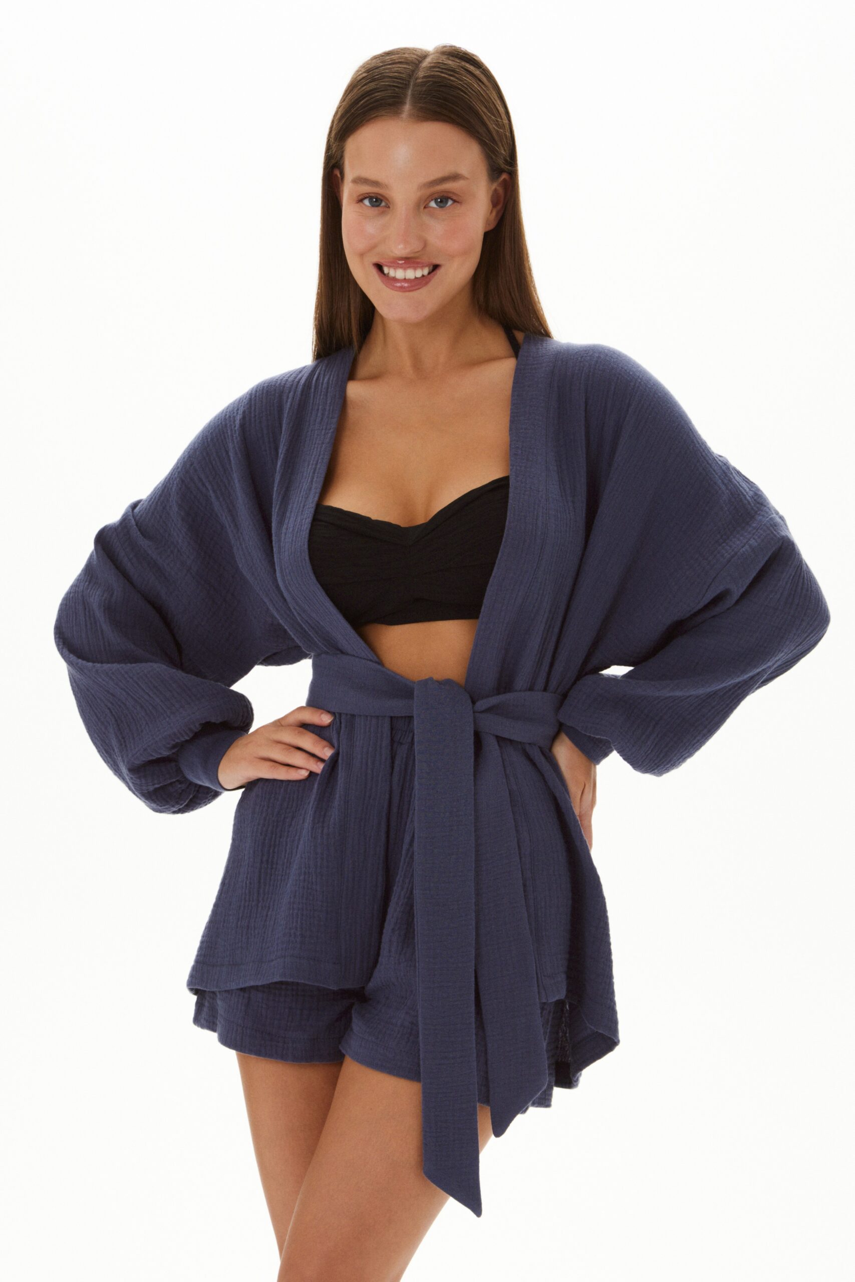 Duo set «Cotton»: летний костюм в цвете графит
