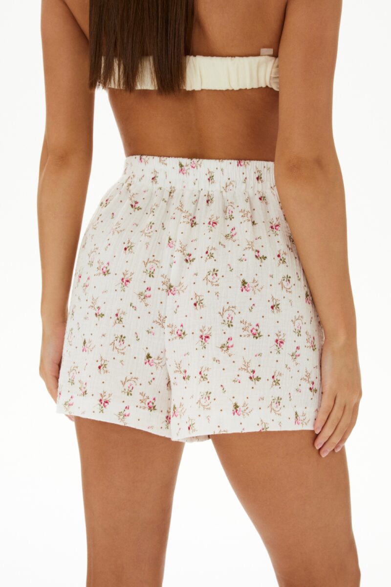 Duo set «Cotton»: летний костюм с принтом розовые цветы