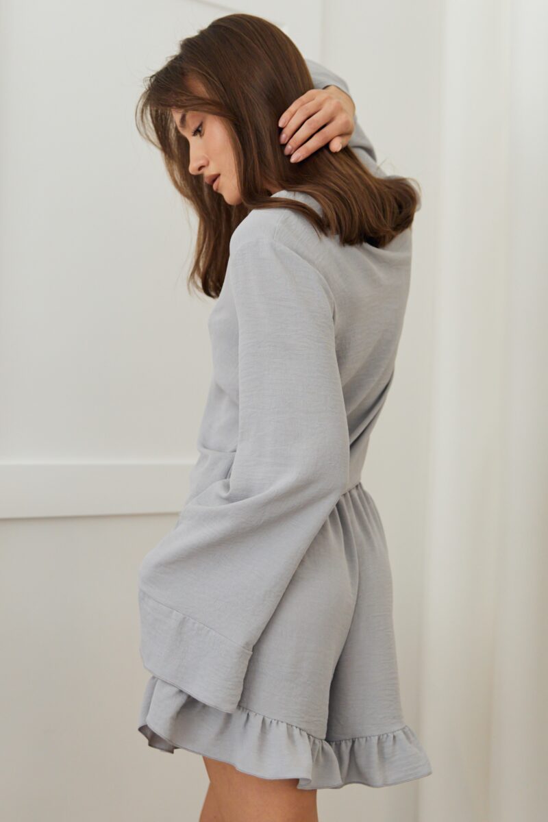 Home set «Charm» (блуза и шорты) в светло-сером цвете